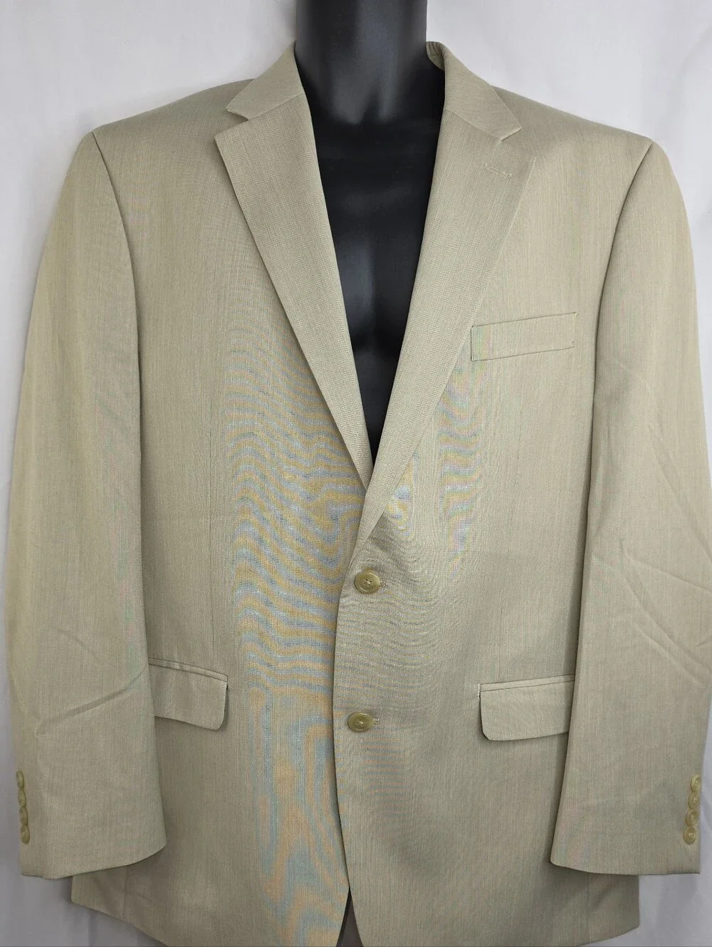 Chaps Men's Light Beige Two-Button Sport Coat Blazer Size 42R CU-3715